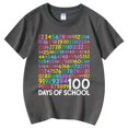 thumbnail image 4 of PMVFHDE T-Shirts Fille T-Shirt Décontracté Imprimé à Col Rond à Manches Courtes T-Shirt Chemise Décontractée Gris, 8-9 Ans, 4 of 6