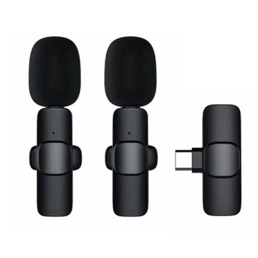 Professional Wireless Lavalier Lapel Microphone- Cordless Omnidirectional Condenser Recording Mic for Interview Video Podcast Vlog YouTube
