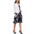 thumbnail image 4 of INSPIRE CHIC Robe et Veste pour Femme Ensembles 2 Pcs Robe Sans Manches en Mousseline à Fleurs et Veste à Panneaux Contrastants TG Bleu, 4 of 6