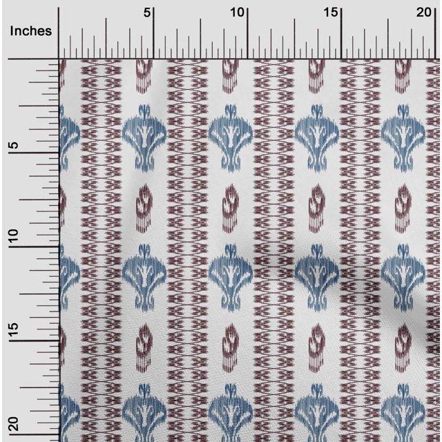 oneOone Silk Tabby Fabric Swirl & Paisley Ikat Printed Craft Fabric BTY 42 Inch Wide