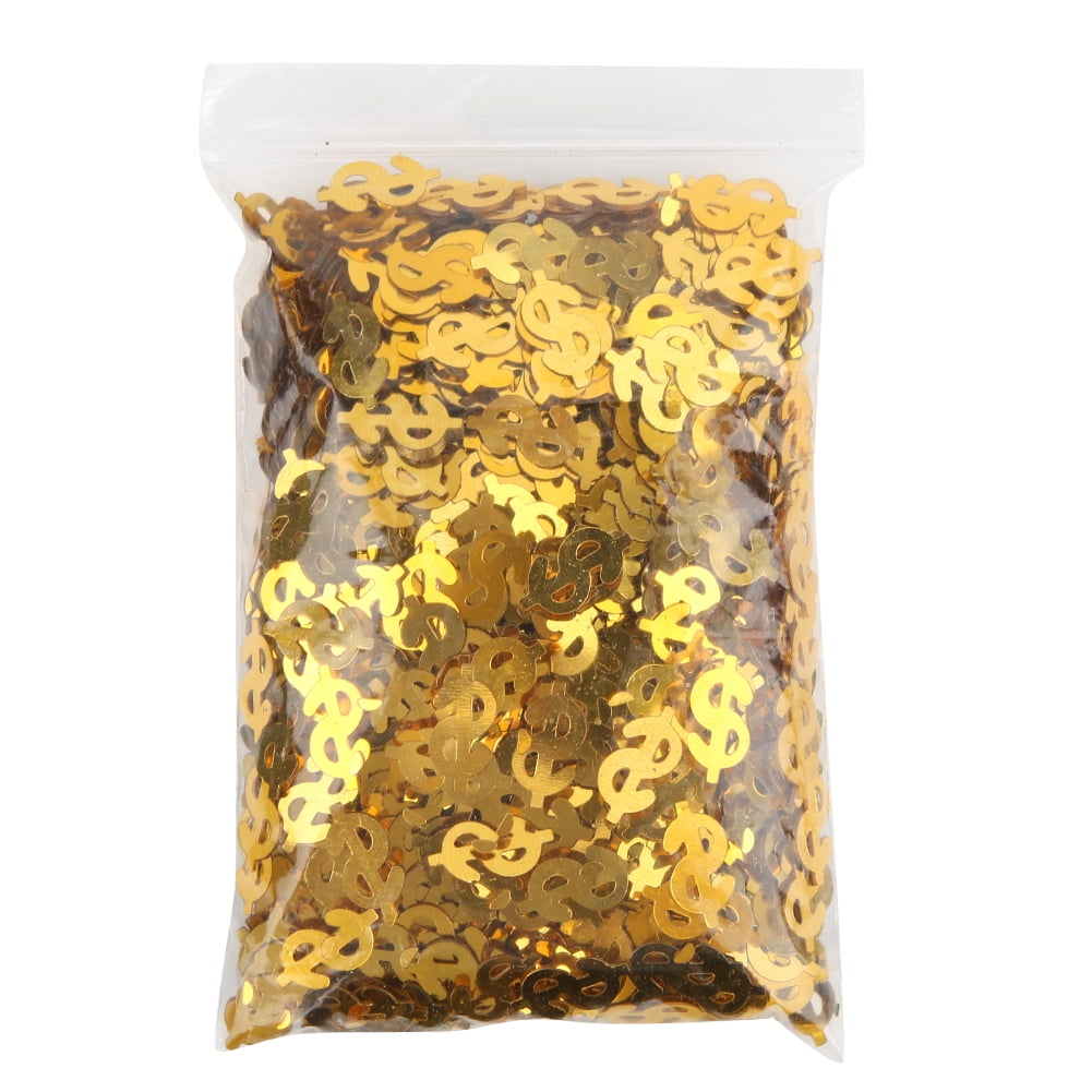 Décoration de Table de Confettis de Fête en Forme de Signe Dollar 60 g, Table de Confettis à Lancer, Dispersions, Décorations de Fête de Mariage