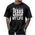 thumbnail image 3 of T-shirts pour Hommes Manfinity LEGND Slogan Graphique Décontracté T-Shirt à Manches Courtes pour Usage Quotidien, 3 of 3