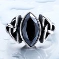 thumbnail image 4 of Men Crystal Ring Party Ceremony Wedding Boys Vintage Style Simple Design Portable Steel Rings Hand Jewellery Birthday Gift Black Size 9, 4 of 6