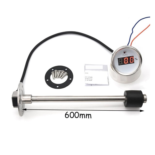 0-190Ohm Oil Tank Level Indicator Meter With Fuel Level Sensor 150MM 200MM 250MM 450MM For Digital 52MM Gauge Fuel Level Gauge ,Suits Most Tanks