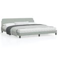 thumbnail image 1 of vidaXL Bed Frame with Headboard Light Grey 193x203 cm Velvet, 1 of 1