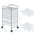 thumbnail image 2 of Costway 6 Drawer Rolling Storage Cart Scrapbook Paper Office Organizer Clear, 2 of 10