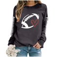 thumbnail image 4 of Chandails à Col Rond à Manches Longues Chandails Décontractés Femmes pour Femmes Chandails Confort à Manches Longues Femmes Chandails à Enfiler Sans Capuche à Imprimé Graphique de Football Haut Blouse, 4 of 4