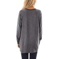 thumbnail image 3 of Coloody Chandails Décontractés pour Femmes à Couleur Unie à Manches Longues, Col Rond, T-Shirts à Poche, Blouses à Enfiler, Tuniques Amples, 3 of 4