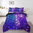 thumbnail image 1 of Erosebridal Kids Geometry Bedding Full Comforter Set, Purple Blue Down Comforter, Bling Galaxy Decor, Reversible 3pcs, 1 of 7