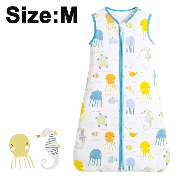 Breathable Cotton Baby Wearable Blanket With Way Zipper, Super Soft Lightweight Sleeveless Sleep Bag Sack Clothes For Boys, Fits Toddlers Age 0-48Months