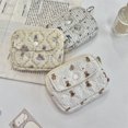 thumbnail image 4 of Cute Cartoon Floral Quilted Coin Purse Mini Canvas Wallet Multi-Functional Storage Bag Women Makeup Lipstick Bags Jewelry Packing Bag, 4 of 4