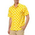 thumbnail image 4 of INSPIRE CHIC Men's Summer Polka Dots Shirt Button Down Short Sleeves Pattern Shirts XL Yellow, 4 of 7