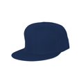 thumbnail image 1 of Plain Fitted Flat Bill Hat - Navy 73/8, 1 of 2