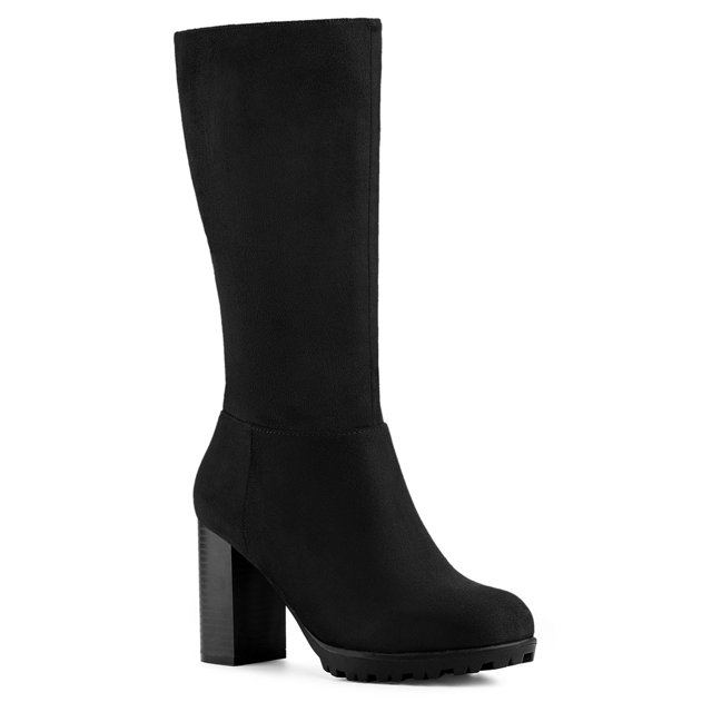 Unique Bargains Women's Mid-calf Block Heel Boots