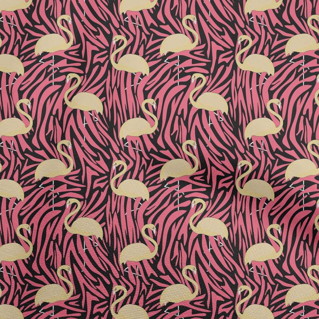 oneOone Polyester Spandex Pale Orange Fabric Flamingo Sewing Craft Projects Fabric Prints By Yard 56 Inch Wide