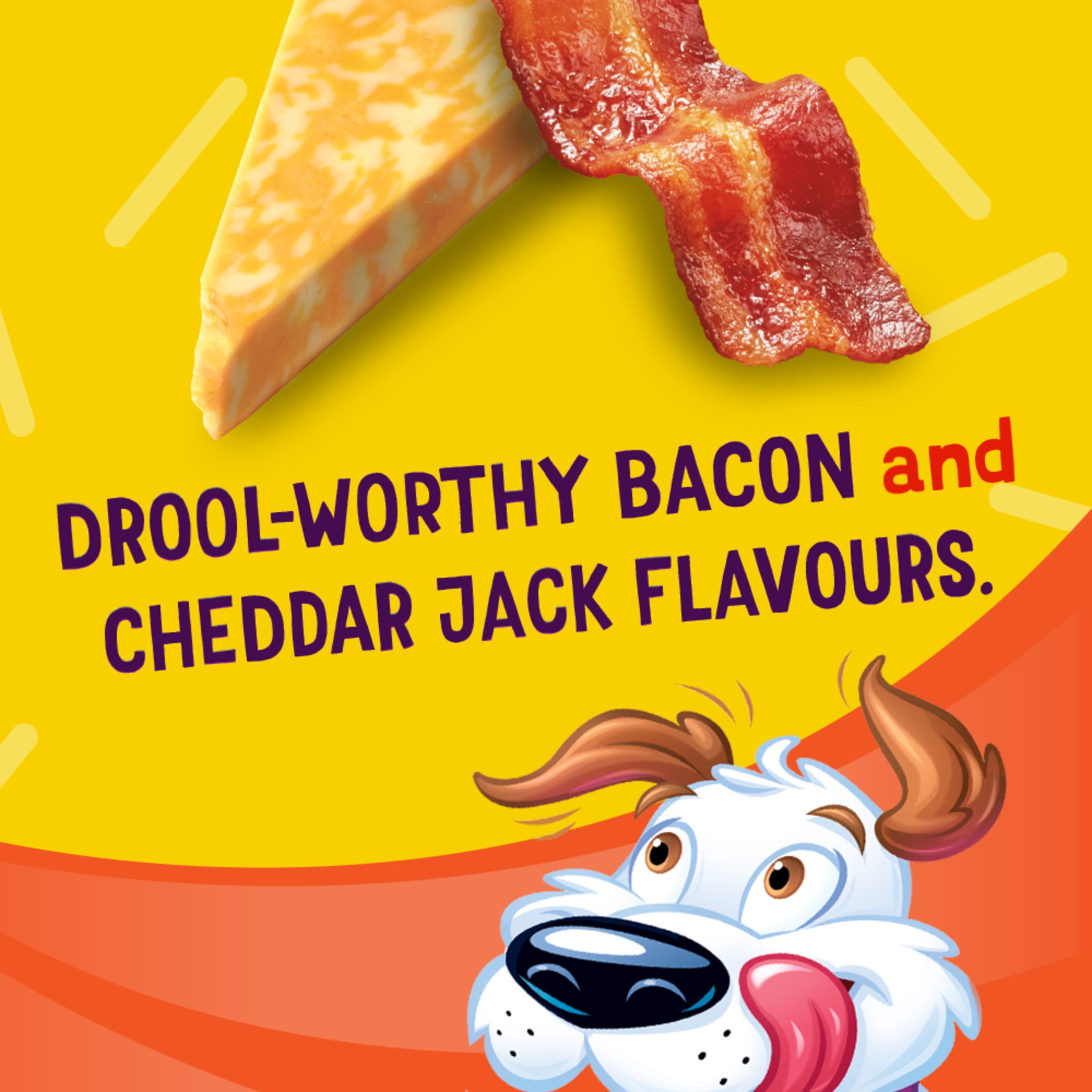 Beggin' Flavour Stix Aux saveurs de Bacon et de Fromage Cheddar et Jack, Gâteries en bâton à mâcher pour chiens 708 g