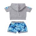 thumbnail image 2 of Baby Summer Tracksuit Camouflage Hooded T-Shirt Elastic Shorts, 2 of 6