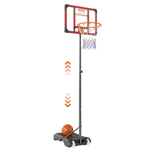 VEVOR Panier de Basketball, Système de Panneau Arrière Portable à Hauteur Réglable de 5 à 7 Pi, Panier de Basketball de 28 Pouces et But