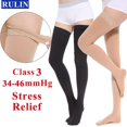 thumbnail image 2 of Medical Grade 34-46mmHg Thigh-High Compression Stockings, Unisex Graduated Pressure Socks For Circulation Support, Travel & Recovery, 2 of 11