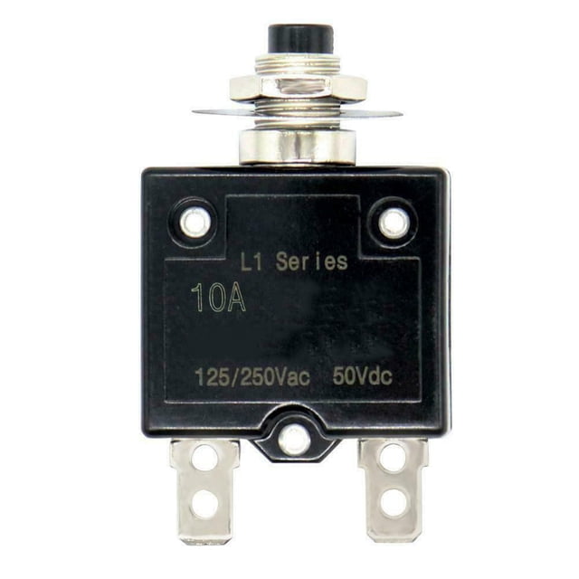 Rooha Convenient Button Motor Protection 125-250V Protector BlACk Color Easy Reset Excessive Current Detection Electrical Safety,10A