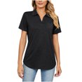 thumbnail image 4 of Birdeem T-Shirt à Manches Courtes Uni Col Mode pour Femmes Blouse Ample, 4 of 7