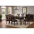 thumbnail image 2 of K-Living 7-Piece Solid Wood Dining Table Set in Espresso (Table & 6 Chairs), 2 of 4