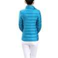 thumbnail image 2 of UKAP Ladies Puffer Jacket Solid Color Coat Stand Up Collar Down Jackets Packable Work Outwear Lake Blue 5XL, 2 of 3