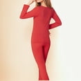 thumbnail image 4 of Moxiu Women's Fleece Lined Thermal Set - Winter Warm Cold Weather Base Layer Top & Bottom Red,XXXXL, 4 of 6