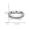 thumbnail image 3 of Sterling Silver Flower Ring band with Black Enamel, 3 of 5