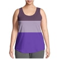 thumbnail image 1 of Swstbby Soldes d'Été! Hauts d'Été pour Femmes Grande Taille, Mode Décontractée Imprimée Ample Débardeur Col Rond Violet XXXXXL, 1 of 4