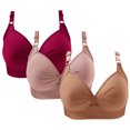 thumbnail image 2 of Timegard 3pc Bras for Women No Underwire Plus Size Adjustable Strap Ruched Comfort Everyday Bralette, 2 of 4