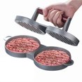 thumbnail image 3 of Presse à Burger en Alliage d'Aluminium, Presse à Viande pour Hamburger, Forme Ronde, Deux Fentes, Antiadhésive, Presse à Escalopes et Galettes avec Poignée Ergonomique pour Gril BBQ, 3 of 9