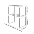 thumbnail image 3 of CNKOO Seasonal Savings!shelves Microwave Rack Expandable Countertop Storage Carbon Steel 2 Hooks Kitchen Utensils Tableware Compact Design for Home Efficient Organization|stainless Steel, 3 of 7