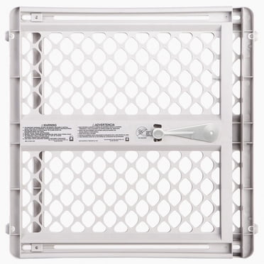 North States Pressure or Hardware-Mount Plastic Supergate Classic Baby or Pet Gate - Light Grey