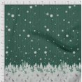 thumbnail image 3 of Soimoi Poly Georgette Fabric Cedar Tree & Snowflake Panel Print Fabric by Yard 42 Inch Wide, 3 of 3