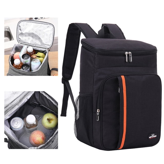 WEYOUNG 18L Thermal Rucksack Waterproof Outdoor Backpack Barbecue Cooler Compartments Pocket Bag Oxford Cloth School Pouch Compartments Pocket Gray
