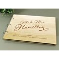 thumbnail image 4 of Mr. & Mrs. Wedding Guestbook Custom Rustic Wooden Engraved Advice Book Personalized Gift, 4 of 6