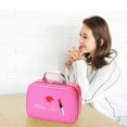 thumbnail image 4 of Makeup Case Lip Printed Portable Top Handle Makeup Box Cosmetic Organizer, 4 of 8