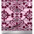 thumbnail image 1 of Soimoi Crepe Silk Fabric Moroccan Damask Decor Fabric Printed Yard 42 Inch Wide, 1 of 3