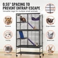 thumbnail image 3 of KFFKFF 64.6" Metal Small Animal Cage 4-Tier Rolling Ferret Cage with Tray 3 Ramps, 3 of 9