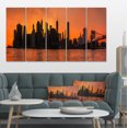thumbnail image 1 of Silhouettes de Manhattan Panorama - Impression sur Toile Extra Grand, 1 of 4