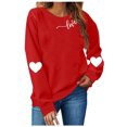 thumbnail image 1 of TIMIFIS Chandails à Col Rond pour Femmes Mode Mignon Imprimé Amour Chandail à Manches Longues Haut Décontracté Chandail à Cœur Chemises Tenue de la Saint-Valentin Femmes - Printemps/été, 1 of 4