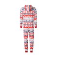 thumbnail image 3 of Kmbangi Parent-child Red Elk Printed Pattern Long Sleeve Hooded Jumpsuit, 3 of 9
