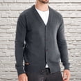 thumbnail image 1 of Styesk Cardigan Sweater for Men Open Front Button Knit Sweater Solid Color Loose Fit Long Sleeve Sweater Casual Soft Cotton Chunky Cardigan, 1 of 5