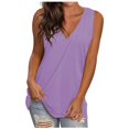 thumbnail image 4 of Japceit Camisole pour Femmes Décontractée Unie à Col en V Dégradé Sans Manches Hauts Blouses Amples, 4 of 7