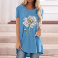 thumbnail image 3 of Chemises à Manches Courtes pour Femmes Mode Décontractée Chemises Imprimées Manches Courtes Tee-Shirt Ample Tunique Blouse Tunique Manches Courtes pour Femmes, 3 of 4
