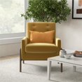 thumbnail image 3 of Allora Mid-Century Modern Tight Back Velvet Lounge Chair in Yellow, 3 of 6