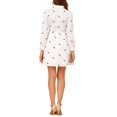 thumbnail image 3 of INSPIRE CHIC Robe pour Femme Manches Longues Col Rabattu Boutonnée Robe Chemise Courte à Fleurs Blanche G, 3 of 7