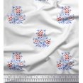 thumbnail image 1 of Soimoi Poly Georgette Fabric Leaves & Floral Block Print Fabric by The Yard 52 Inch Wide, 1 of 3