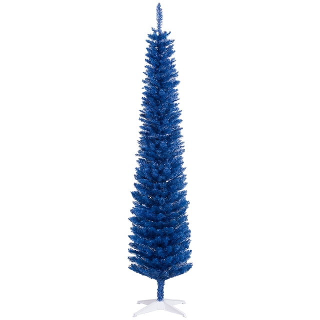 HOMCOM 7ft Pencil Artificial Christmas Tree With Realistic Branches